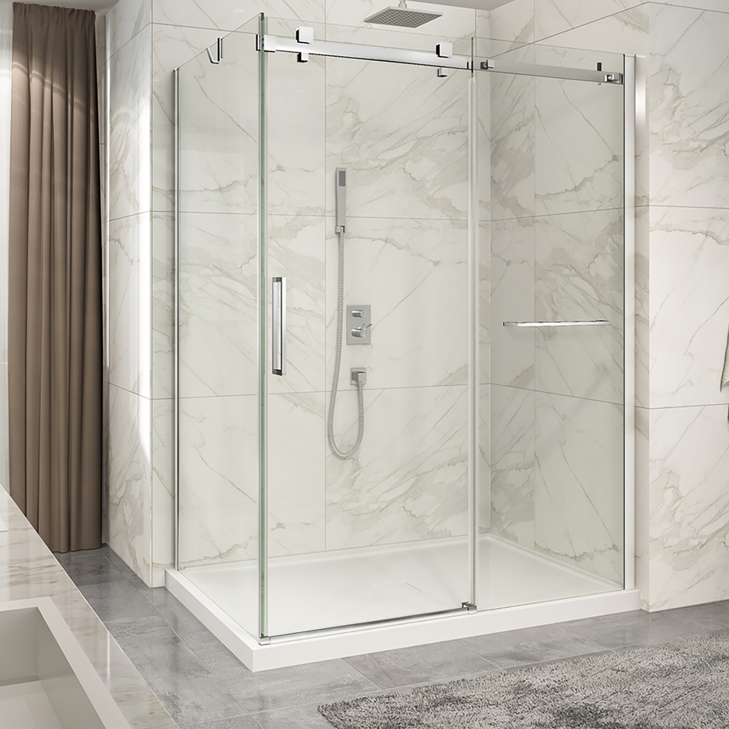 Shower base Slate 60 x 42, in a corner, wall on the right side, in